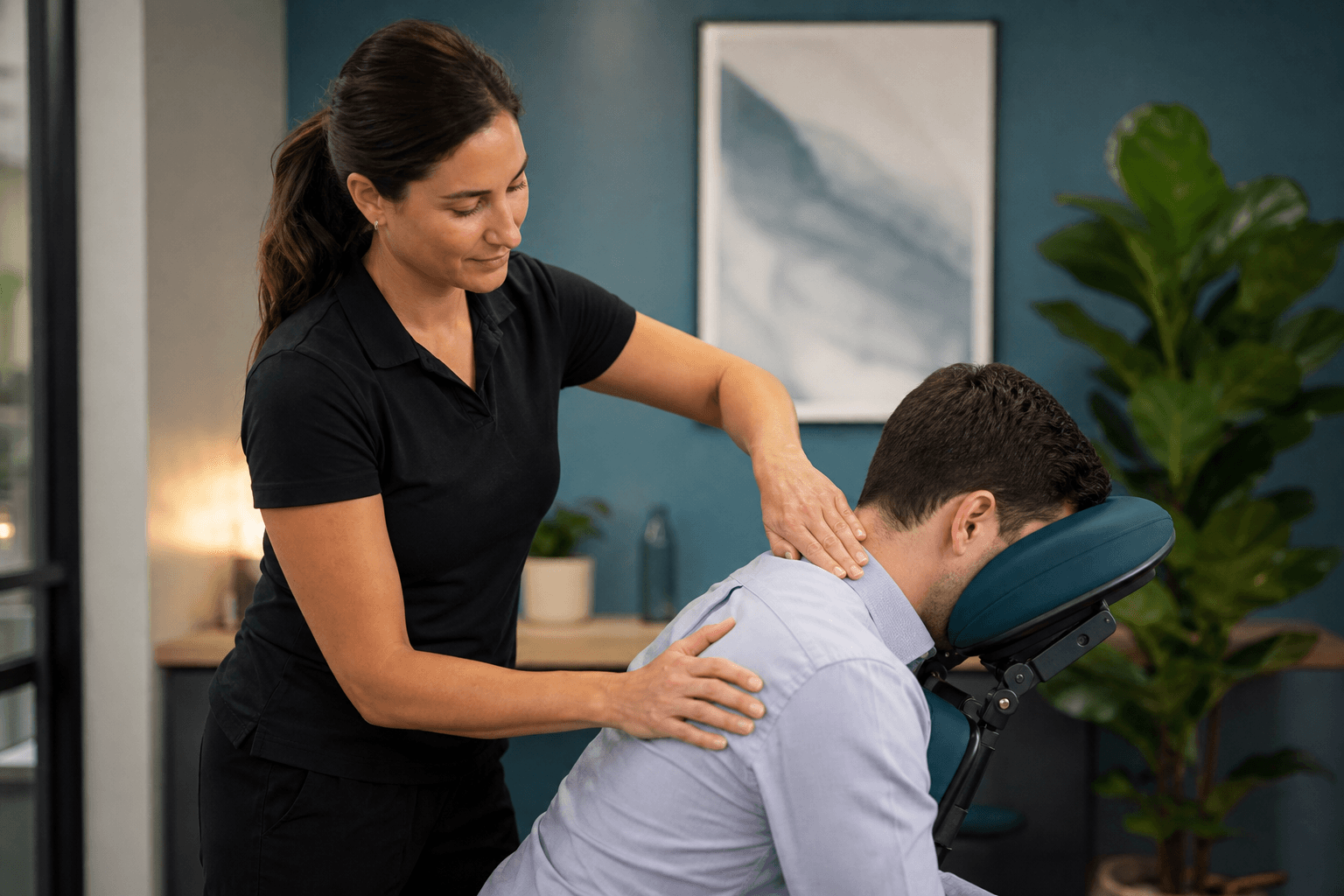 Trigger Point Therapy at a workplace